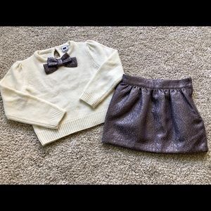 Janie and Jack girls outfit set skirt sweater 3T